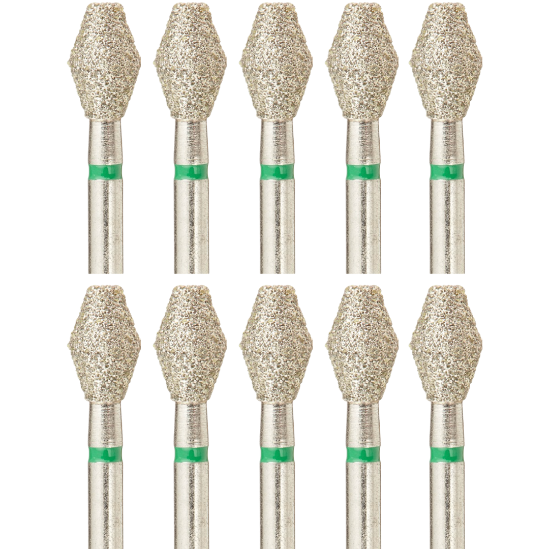 10 Pack: Barrel/Double Cone FG Dental Diamond Burs