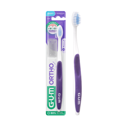 GUM 124 Orthodontic Toothbrush: Compact Head, Soft Bristles