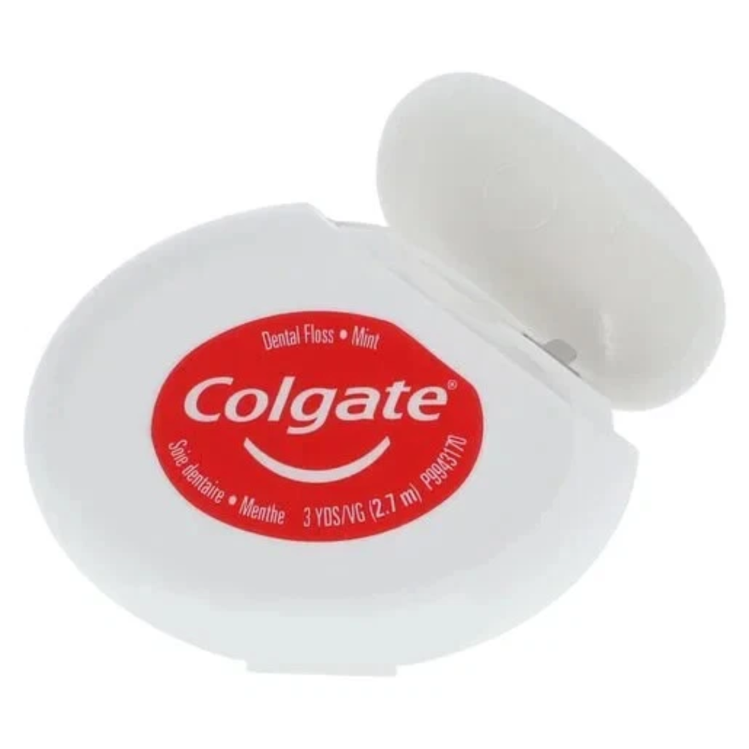 Colgate Floss Mint Waxed Dental Floss – Travel Size, 3 Yards