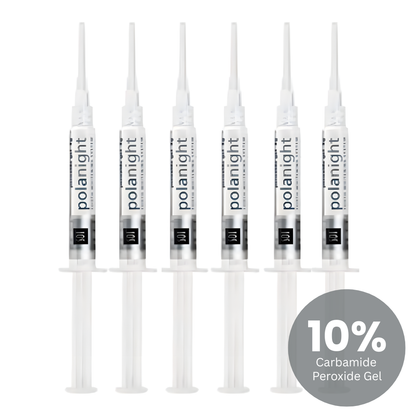 SDI Pola Night 10% Carbamide Peroxide Teeth Whitening Gel: 1.3ml Refill Syringes Advanced Tooth Whitening System with Clear Zipper Pouch