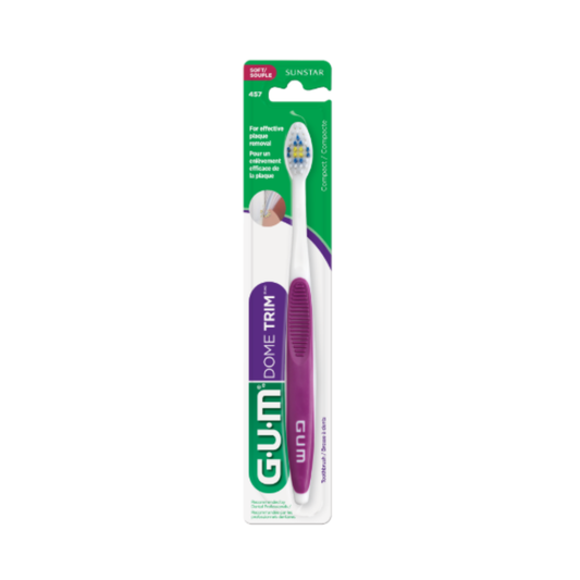 GUM 457 Dome Trim Toothbrush: Compact Head, Soft Bristles