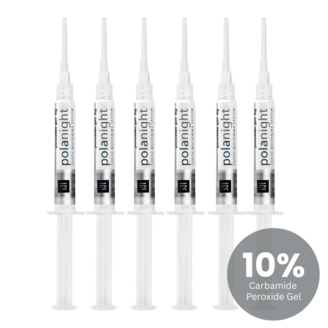 SDI Pola Night 10% Carbamide Peroxide Teeth Whitening Gel: 1.3ml Refill Syringes Advanced Tooth Whitening System with Clear Zipper Pouch