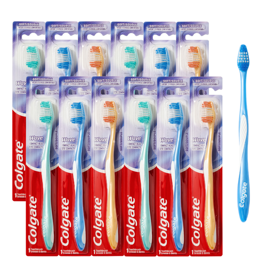 Colgate Wave Toothbrushes, Compact Head, Soft Bristles